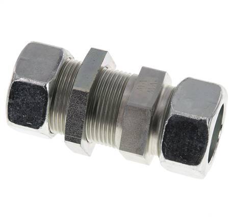 28L Zink plated Steel Straight Cutting Fitting Bulkhead 160 bar ISO 8434-1