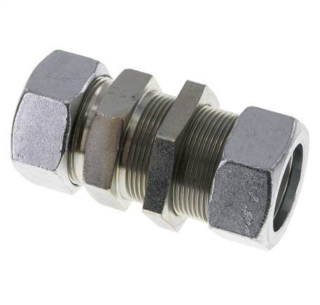 35L Zink plated Steel Straight Cutting Fitting Bulkhead 160 bar ISO 8434-1