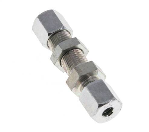 6S Zink plated Steel Straight Cutting Fitting Bulkhead 630 bar ISO 8434-1