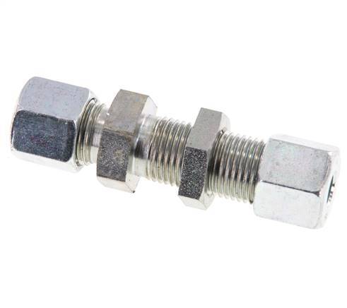 8S Zink plated Steel Straight Cutting Fitting Bulkhead 630 bar ISO 8434-1