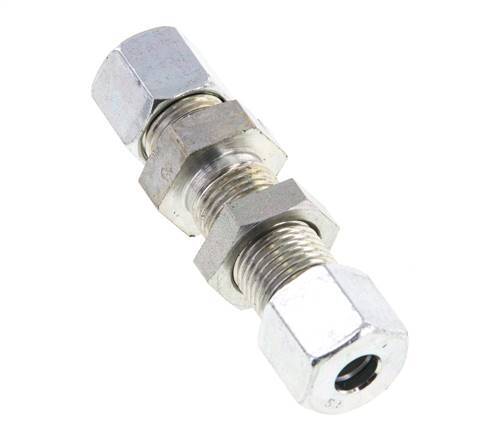 8S Zink plated Steel Straight Cutting Fitting Bulkhead 630 bar ISO 8434-1