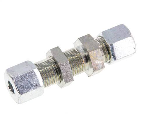 8S Zink plated Steel Straight Cutting Fitting Bulkhead 630 bar ISO 8434-1