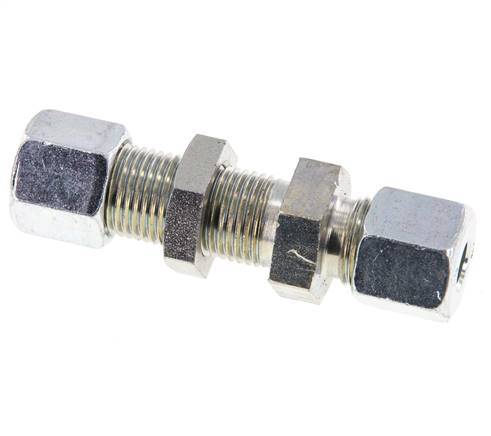 8S Zink plated Steel Straight Cutting Fitting Bulkhead 630 bar ISO 8434-1