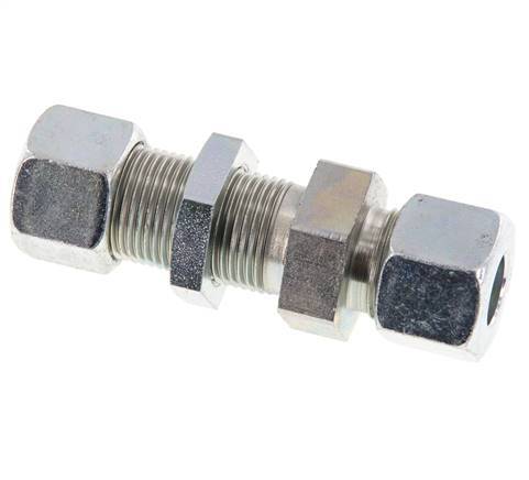 12S Zink plated Steel Straight Cutting Fitting Bulkhead 630 bar ISO 8434-1