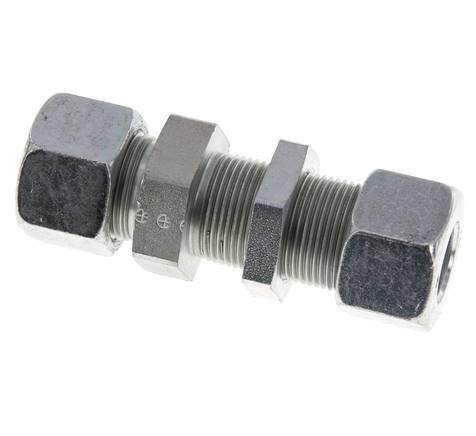 16S Zink plated Steel Straight Cutting Fitting Bulkhead 400 bar ISO 8434-1