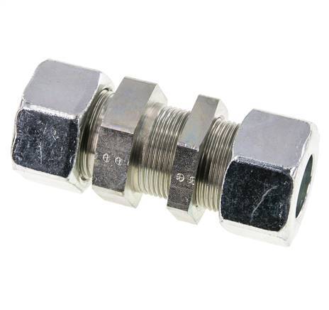 25S Zink plated Steel Straight Cutting Fitting Bulkhead 400 bar ISO 8434-1