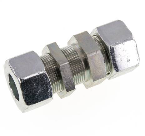 25S Zink plated Steel Straight Cutting Fitting Bulkhead 400 bar ISO 8434-1