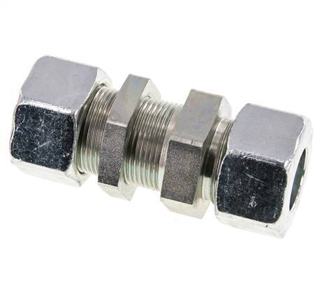 25S Zink plated Steel Straight Cutting Fitting Bulkhead 400 bar ISO 8434-1