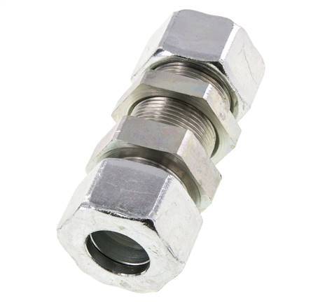 25S Zink plated Steel Straight Cutting Fitting Bulkhead 400 bar ISO 8434-1