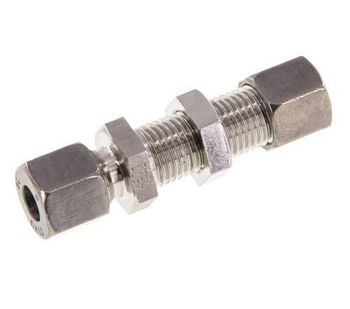 8L Stainless Steel Straight Cutting Fitting Bulkhead 315 bar ISO 8434-1