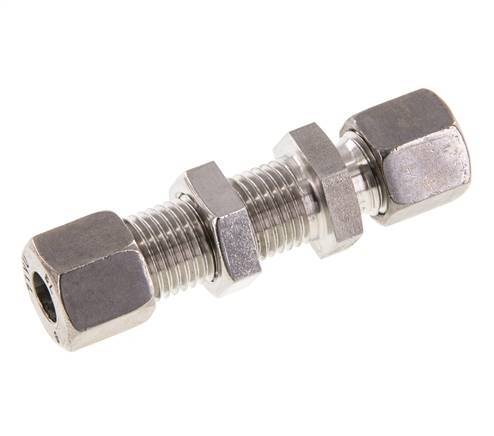 8L Stainless Steel Straight Cutting Fitting Bulkhead 315 bar ISO 8434-1