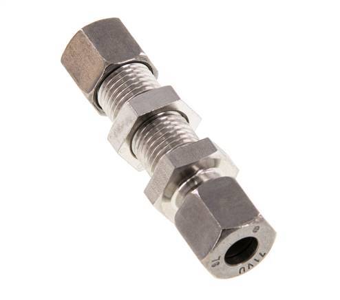 8L Stainless Steel Straight Cutting Fitting Bulkhead 315 bar ISO 8434-1