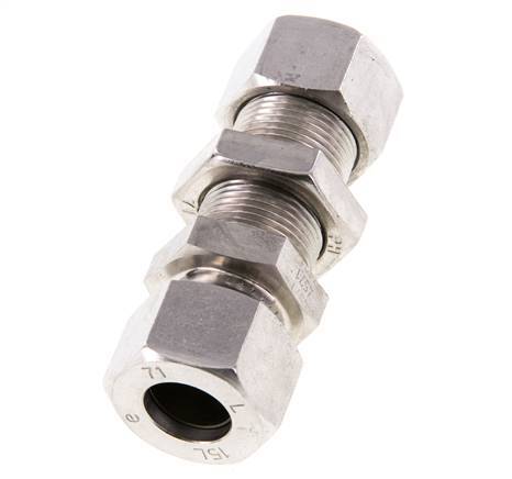 15L Stainless Steel Straight Cutting Fitting Bulkhead 315 bar ISO 8434-1