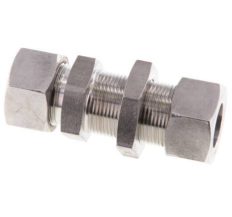 18L Stainless Steel Straight Cutting Fitting Bulkhead 315 bar ISO 8434-1