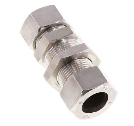 22L Stainless Steel Straight Cutting Fitting Bulkhead 160 bar ISO 8434-1
