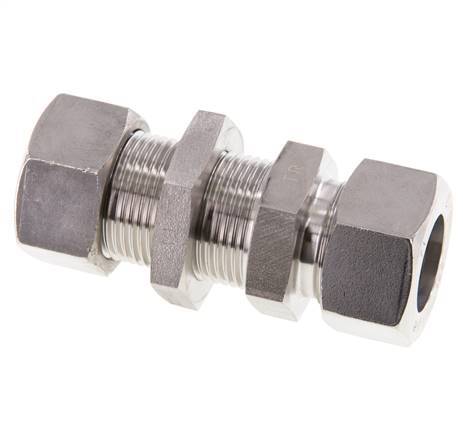 22L Stainless Steel Straight Cutting Fitting Bulkhead 160 bar ISO 8434-1