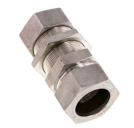 35L Stainless Steel Straight Cutting Fitting Bulkhead 160 bar ISO 8434-1