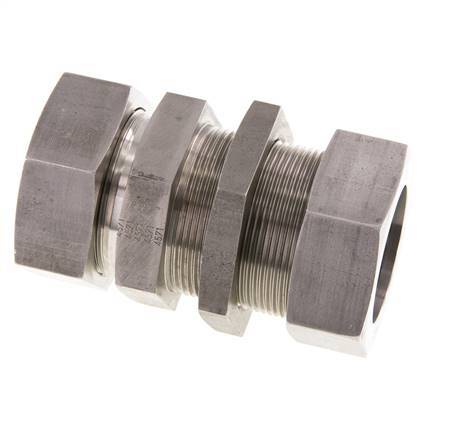42L Stainless Steel Straight Cutting Fitting Bulkhead 160 bar ISO 8434-1