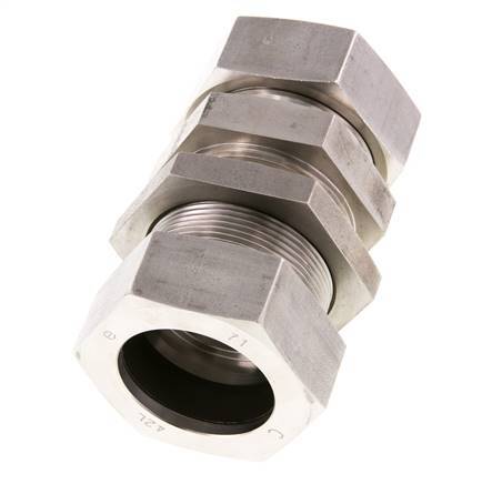 42L Stainless Steel Straight Cutting Fitting Bulkhead 160 bar ISO 8434-1