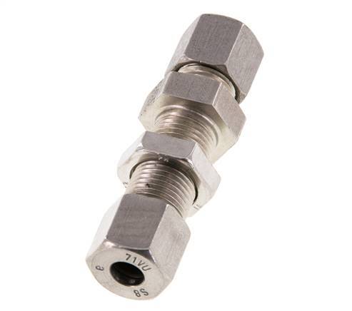 8S Stainless Steel Straight Cutting Fitting Bulkhead 630 bar ISO 8434-1