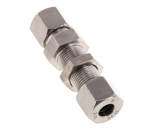 10S Stainless Steel Straight Cutting Fitting Bulkhead 630 bar ISO 8434-1