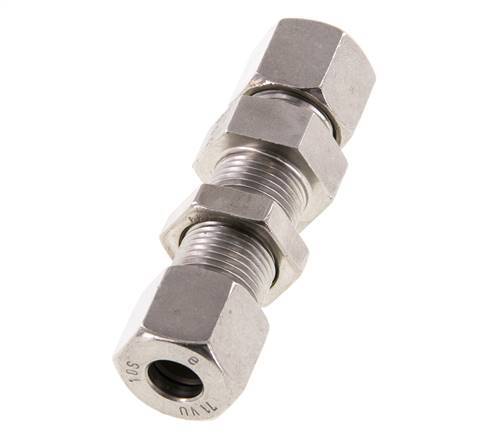 10S Stainless Steel Straight Cutting Fitting Bulkhead 630 bar ISO 8434-1