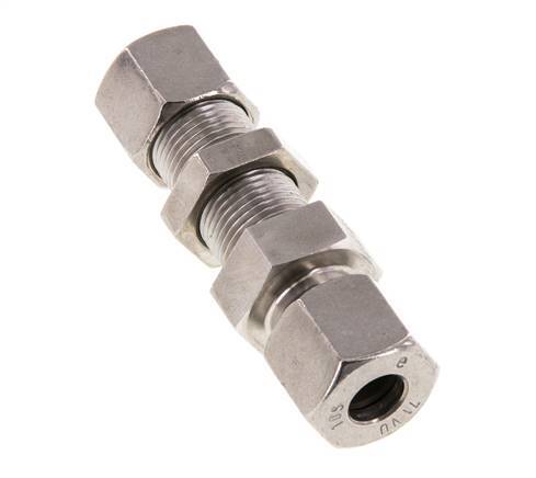 10S Stainless Steel Straight Cutting Fitting Bulkhead 630 bar ISO 8434-1