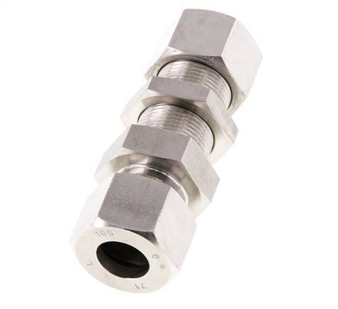 16S Stainless Steel Straight Cutting Fitting Bulkhead 400 bar ISO 8434-1