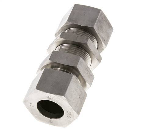 25S Stainless Steel Straight Cutting Fitting Bulkhead 400 bar ISO 8434-1