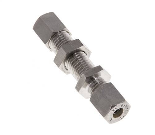 6L Stainless Steel Straight Compression Fitting Bulkhead 315 bar ISO 8434-1