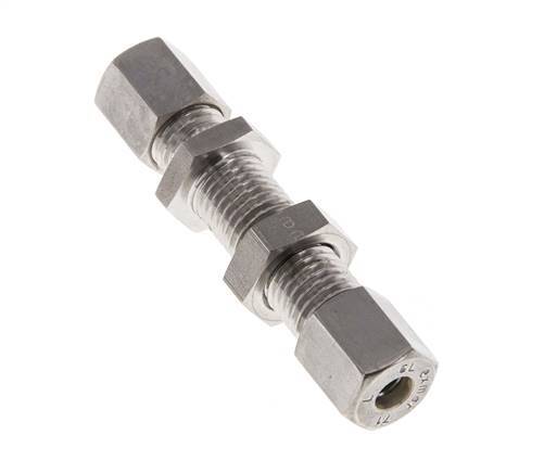 6L Stainless Steel Straight Compression Fitting Bulkhead 315 bar ISO 8434-1