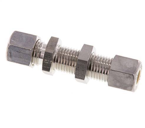 8L Stainless Steel Straight Compression Fitting Bulkhead 315 bar ISO 8434-1