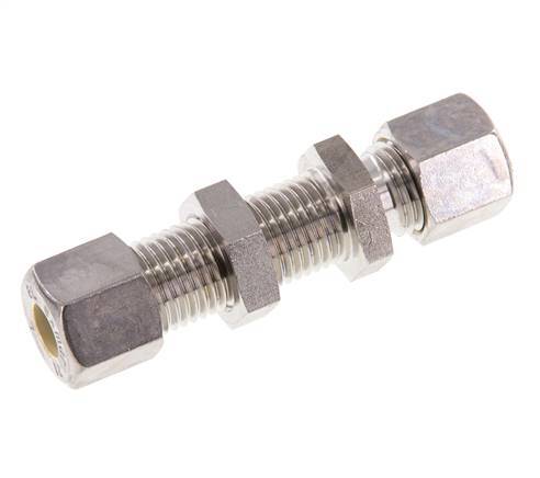 8L Stainless Steel Straight Compression Fitting Bulkhead 315 bar ISO 8434-1