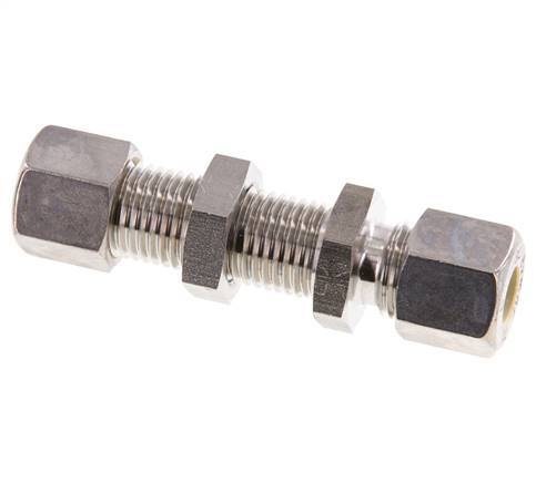 8L Stainless Steel Straight Compression Fitting Bulkhead 315 bar ISO 8434-1