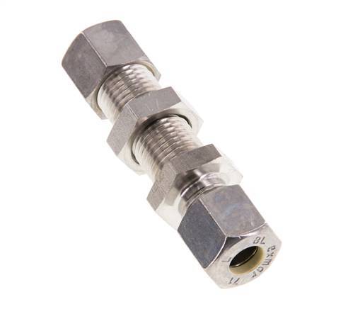 8L Stainless Steel Straight Compression Fitting Bulkhead 315 bar ISO 8434-1