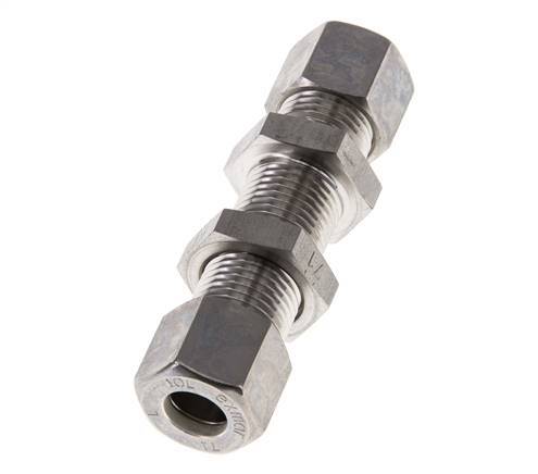 10L Stainless Steel Straight Compression Fitting Bulkhead 315 bar ISO 8434-1