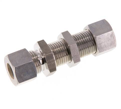 12L Stainless Steel Straight Compression Fitting Bulkhead 315 bar ISO 8434-1