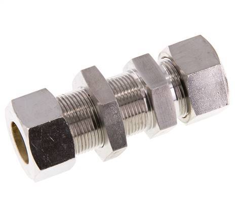 18L Stainless Steel Straight Compression Fitting Bulkhead 315 bar ISO 8434-1