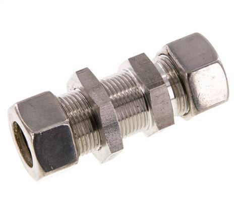 22L Stainless Steel Straight Compression Fitting Bulkhead 160 bar ISO 8434-1