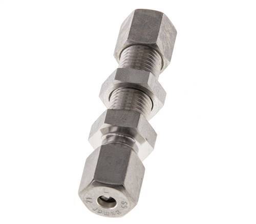 6S Stainless Steel Straight Compression Fitting Bulkhead 500 bar ISO 8434-1