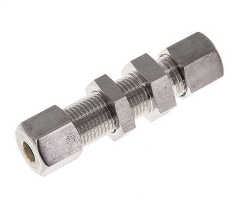 8S Stainless Steel Straight Compression Fitting Bulkhead 500 bar ISO 8434-1