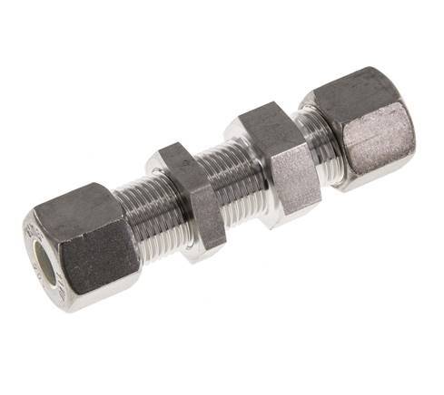 10S Stainless Steel Straight Compression Fitting Bulkhead 450 bar ISO 8434-1