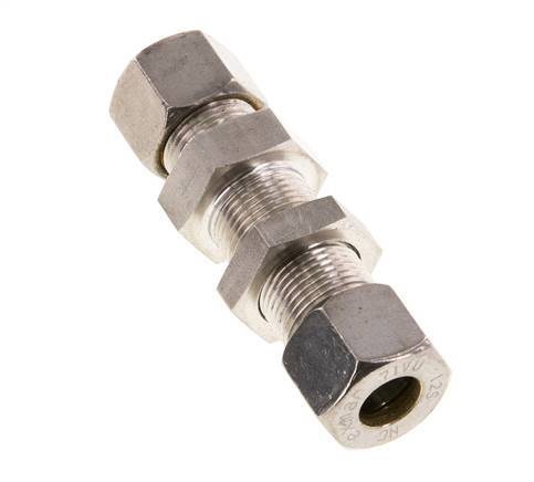 12S Stainless Steel Straight Compression Fitting Bulkhead 400 bar ISO 8434-1