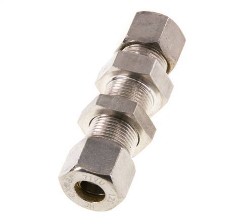 12S Stainless Steel Straight Compression Fitting Bulkhead 400 bar ISO 8434-1