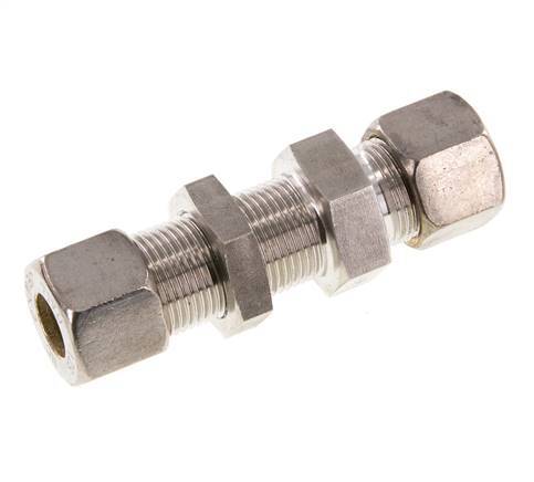 12S Stainless Steel Straight Compression Fitting Bulkhead 400 bar ISO 8434-1