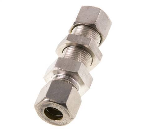 12S Stainless Steel Straight Compression Fitting Bulkhead 400 bar ISO 8434-1