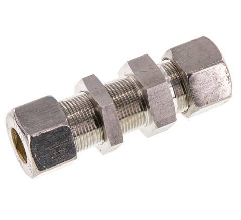 16S Stainless Steel Straight Compression Fitting Bulkhead 400 bar ISO 8434-1