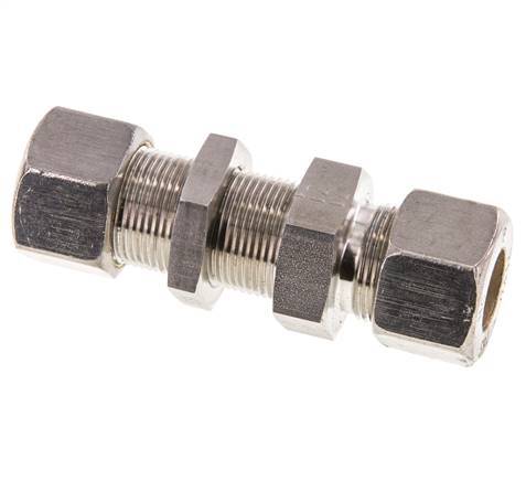 16S Stainless Steel Straight Compression Fitting Bulkhead 400 bar ISO 8434-1