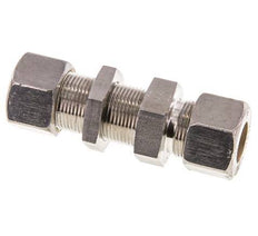 16S Stainless Steel Straight Compression Fitting Bulkhead 400 bar ISO 8434-1