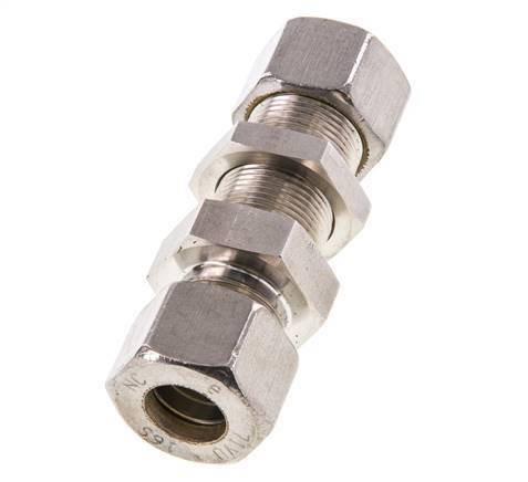 16S Stainless Steel Straight Compression Fitting Bulkhead 400 bar ISO 8434-1